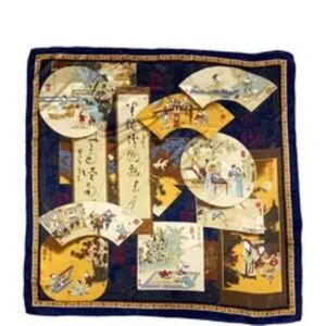 Waiki Asian water carrier silk scarf‎ NWT